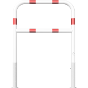 Access barriers | removable and revolving | with triangular locking mechanism | with quarter-bend bar | hot-dip galvanized and white coatedwith red reflecting stripes | total width: 1000 mm